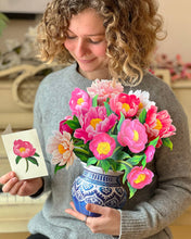 Load image into Gallery viewer, Peony Paradise Pop up Greeting Card

