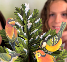 Load image into Gallery viewer, Winter Tree 3D with 36 colorful birds.
