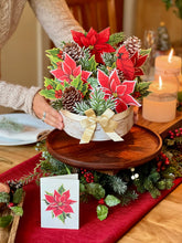 Load image into Gallery viewer, Birch Poinsettia Pop-up Greeting Cards
