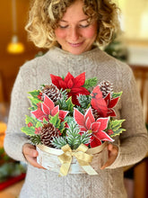 Load image into Gallery viewer, Birch Poinsettia Pop-up Greeting Cards
