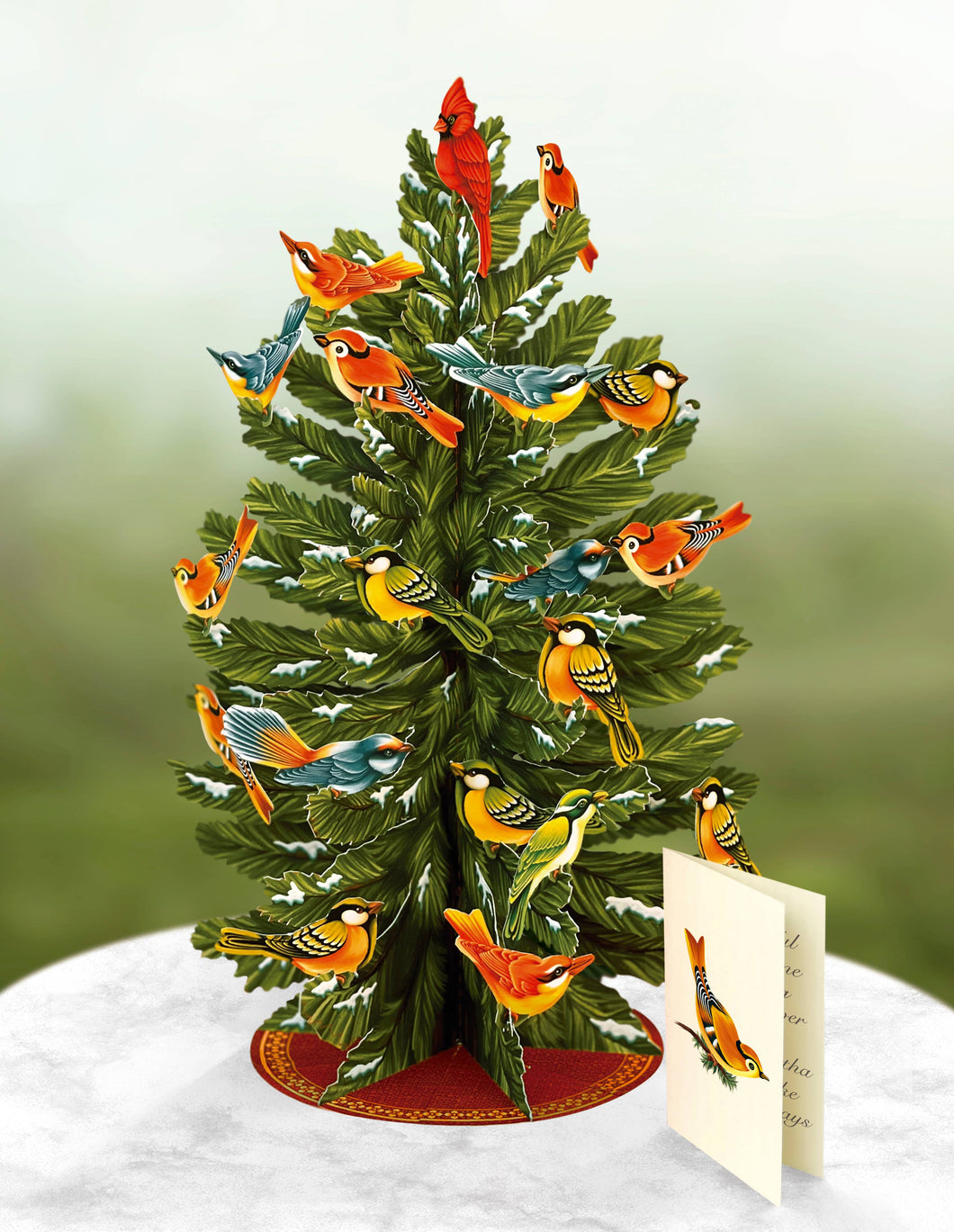 Winter Tree 3D with 36 colorful birds.