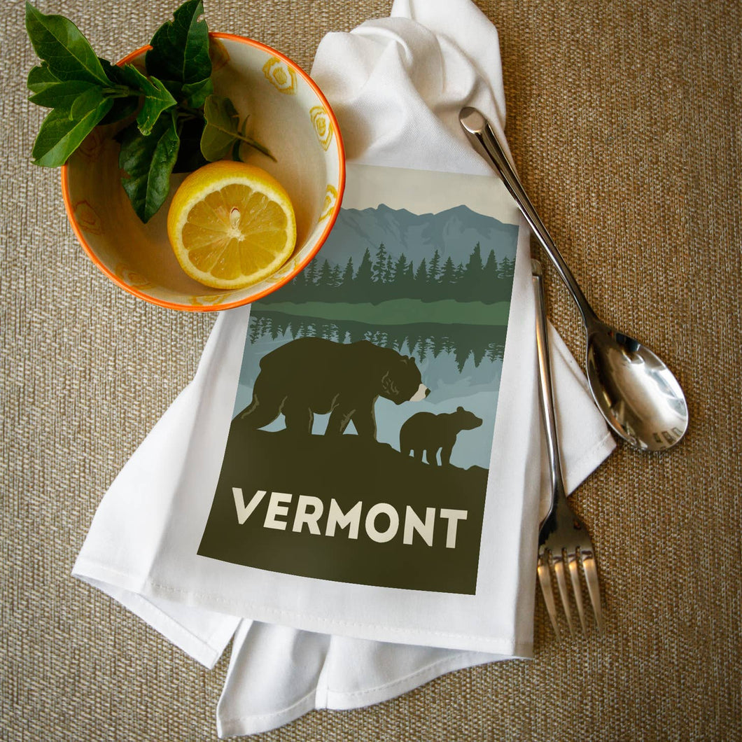 Vermont Grizzly Bear Tea Towel