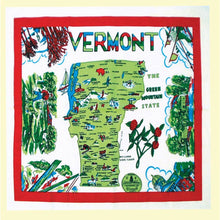 Load image into Gallery viewer, Vermont Map Retro Flour Sack Kitchen Towel
