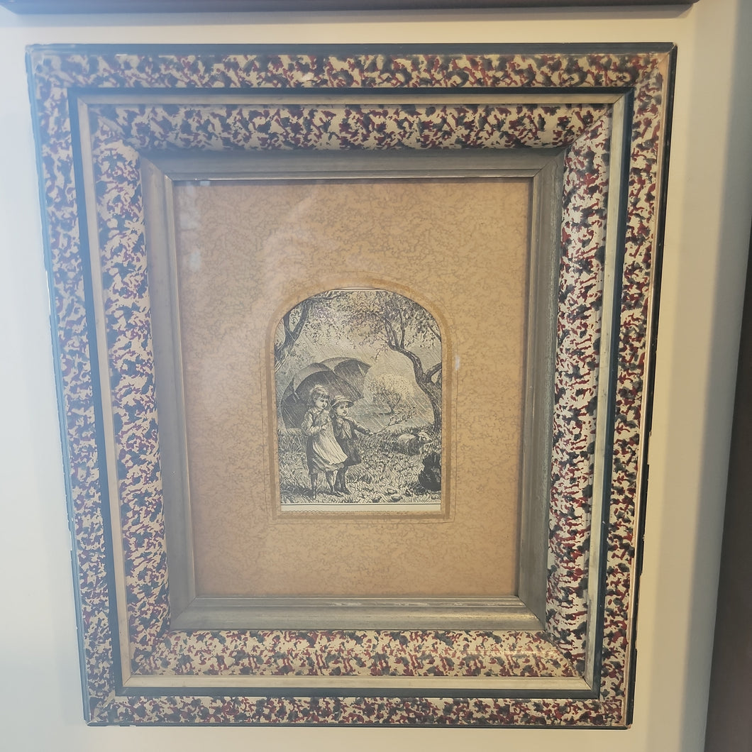 Antique Frame with Drawing
