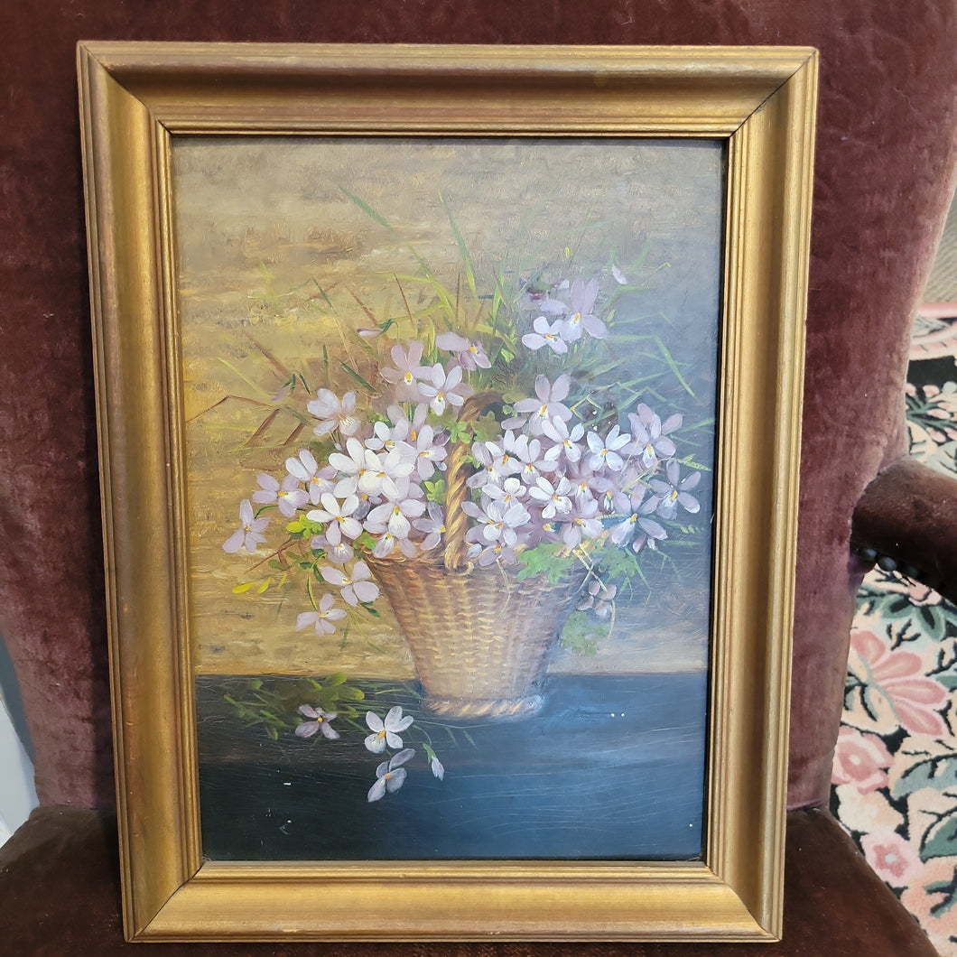 Floral Arrangements in Basket Oil Painting
