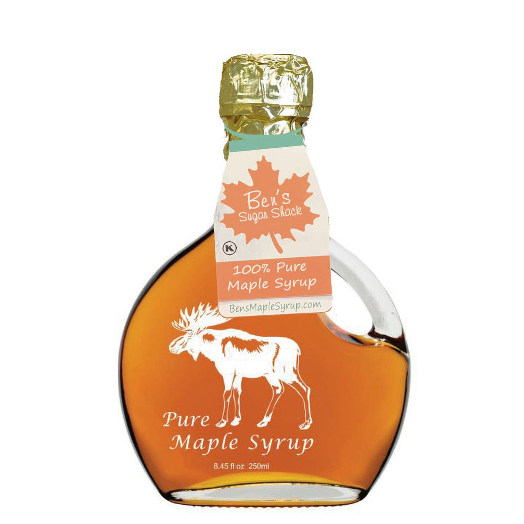 Maple Syrup in Moose Basque Glass 8.45 Oz