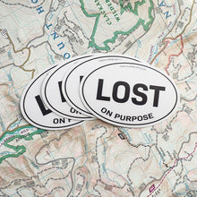 Load image into Gallery viewer, Lost on Purpose Oval Bumper Sticker
