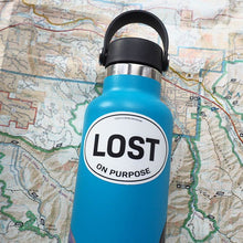 Load image into Gallery viewer, Lost on Purpose Oval Bumper Sticker
