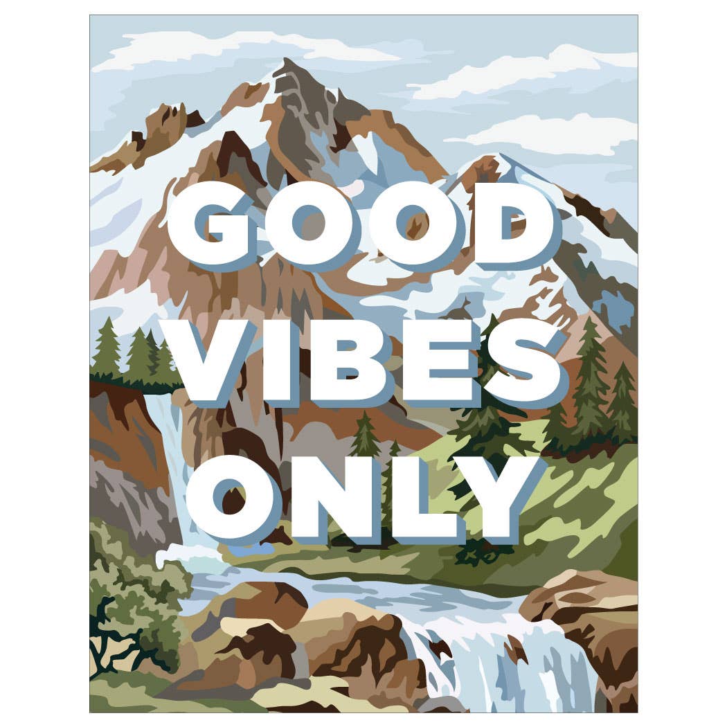 Good Vibes Only Completed Paint By Number Style Scene Card