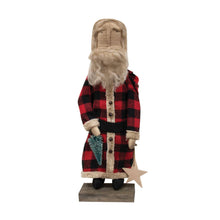 Load image into Gallery viewer, Buffalo Check Santa on Base
